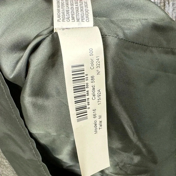 Massimo Dutti Green Wool V Neck Short Sleeve Dress - Picture 7 of 7